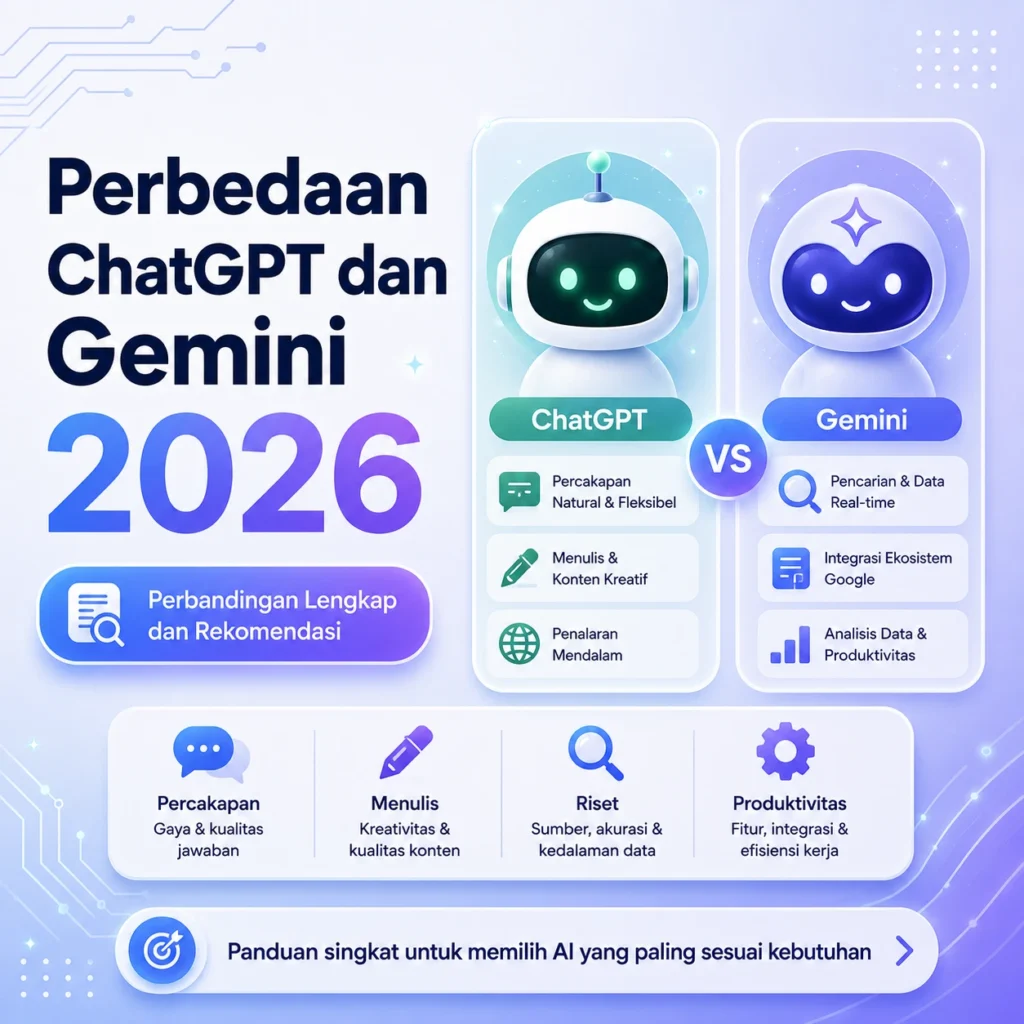 Perbedaan ChatGPT dan Gemini Terbaru 2026: Perbandingan Lengkap dan Rekomendasi